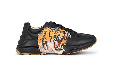 gucci sneakers tiger patch|gucci rhyton tiger print.